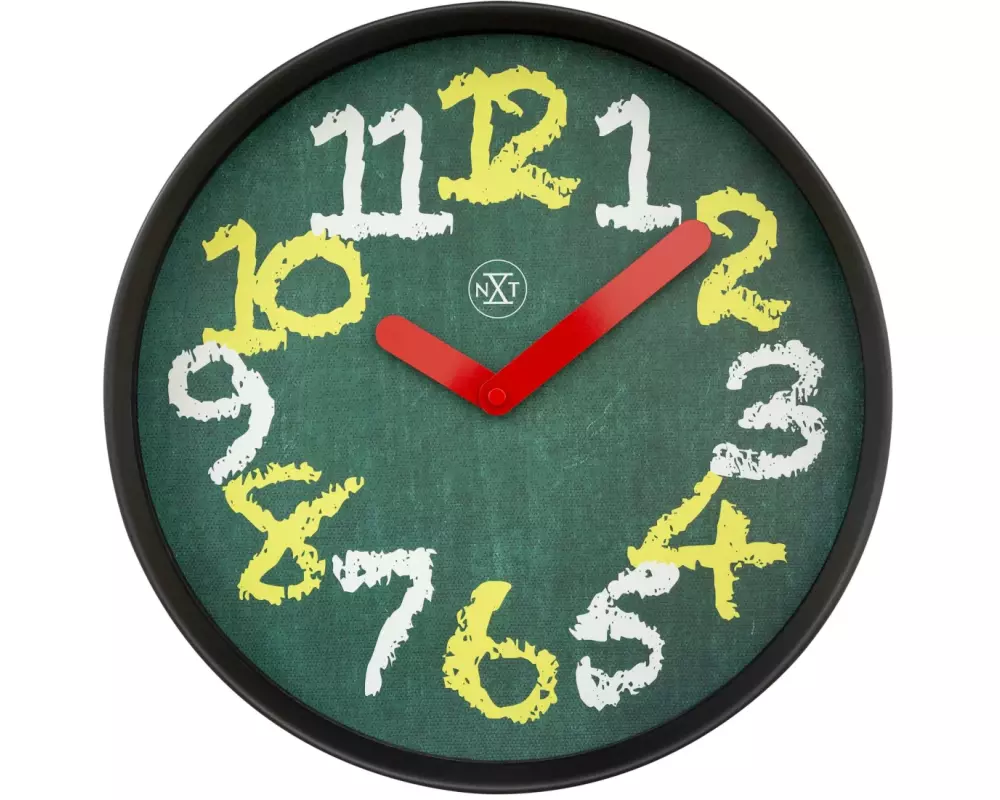 NeXtime Wanduhr Chalkborad Grün