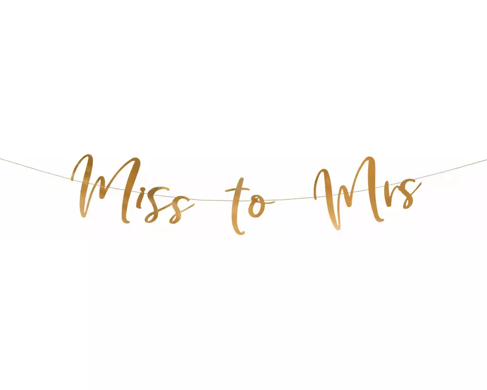 Partydeco Girlande Miss to Mrs 18 x 76 cm, Rosegold
