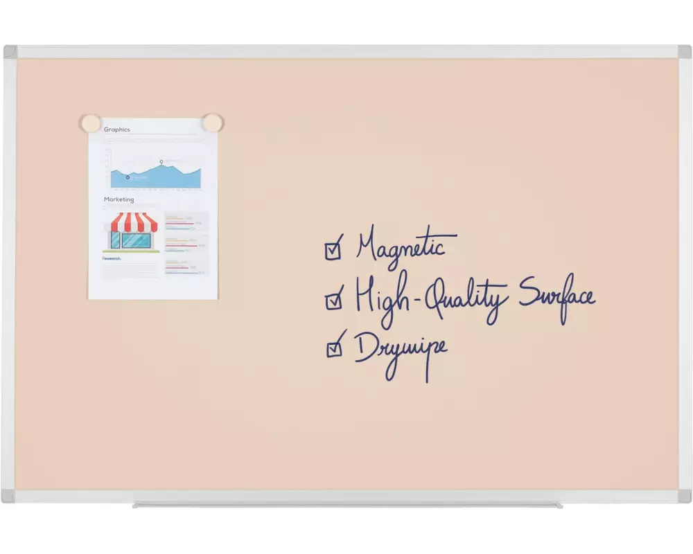 Bi-Office Magnethaftendes Whiteboard AYDA 120 cm x 90 cm, Beige
