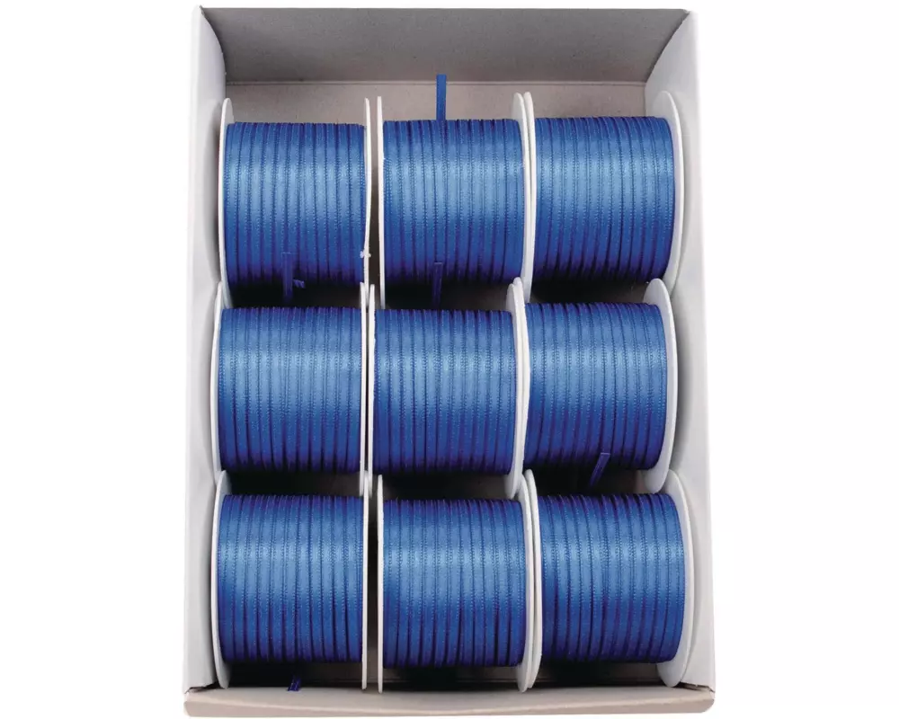 GOLDINA Satinband Doppelsatin-Band 3 mm x 10 m, Blau