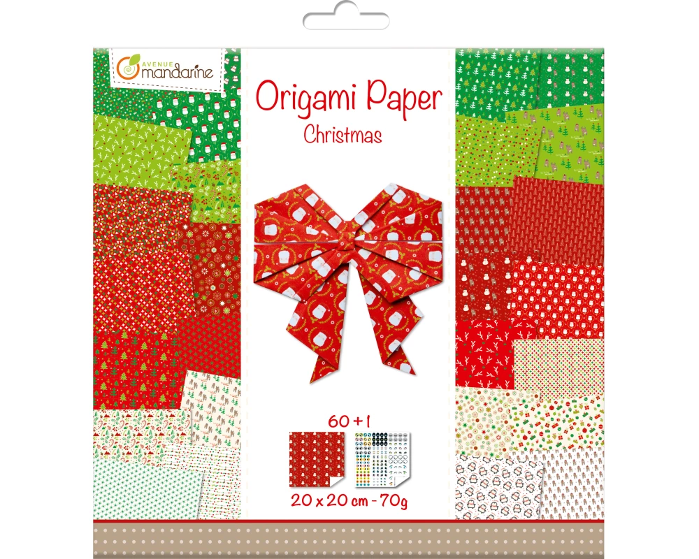 MANDARINE Origamipapier 20x20cm OR506C X-Mas 70g 60 Blatt