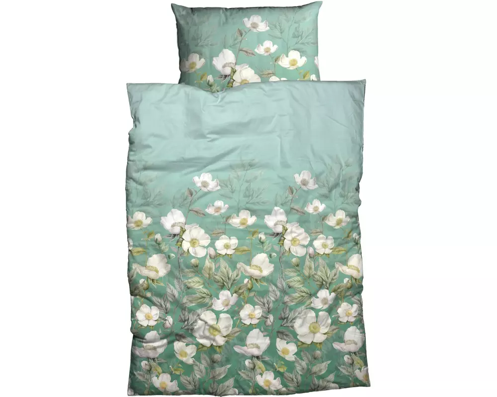 Nobilium Duvetbezug Allegra 200 x 210 cm, Grün/Blume