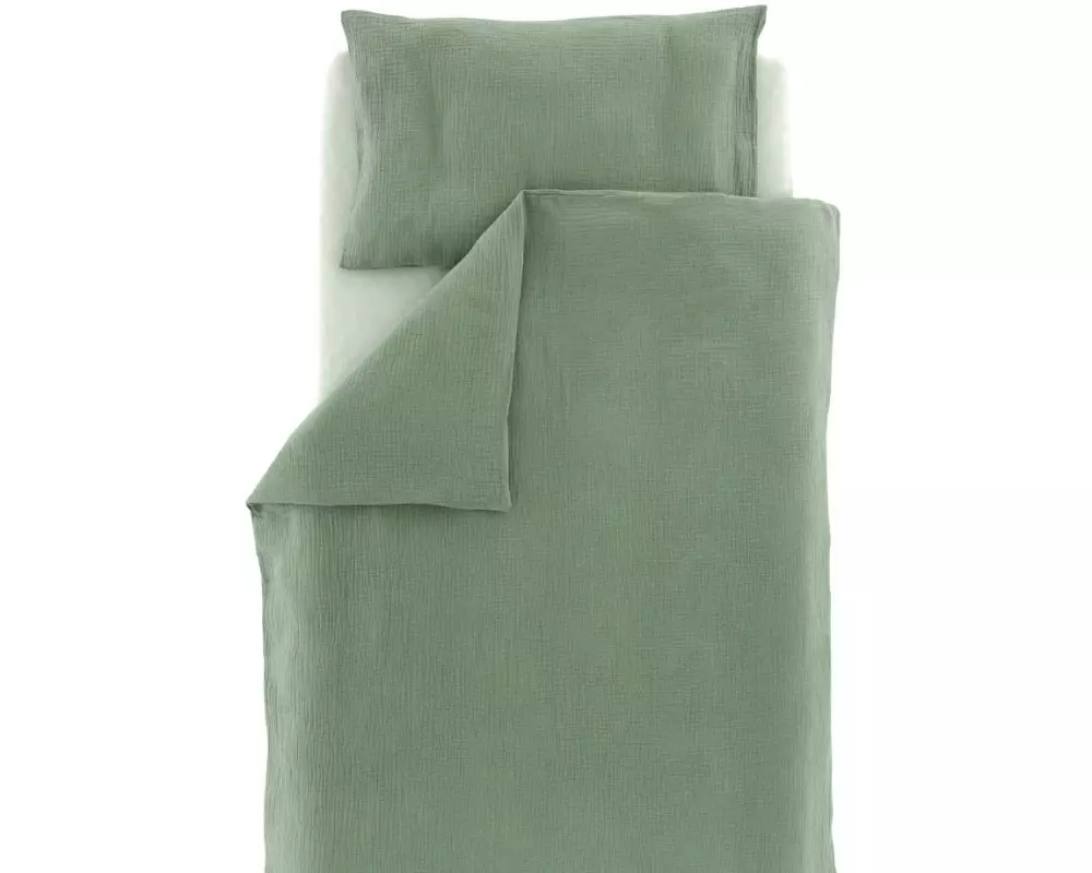 Träumeland Kinderbettwäsche salbei grün 100/135 + 40/60 cm