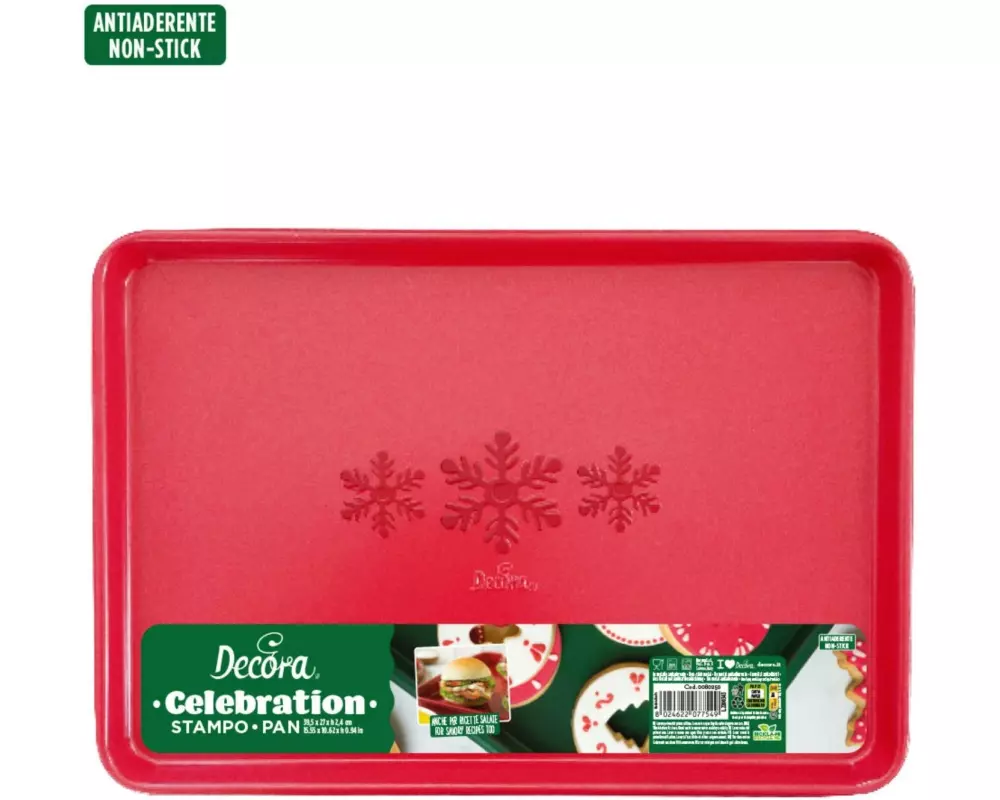 Decora Celebration Backform Eckig Metall Rot 39.5 x 27 x 2.4 cm