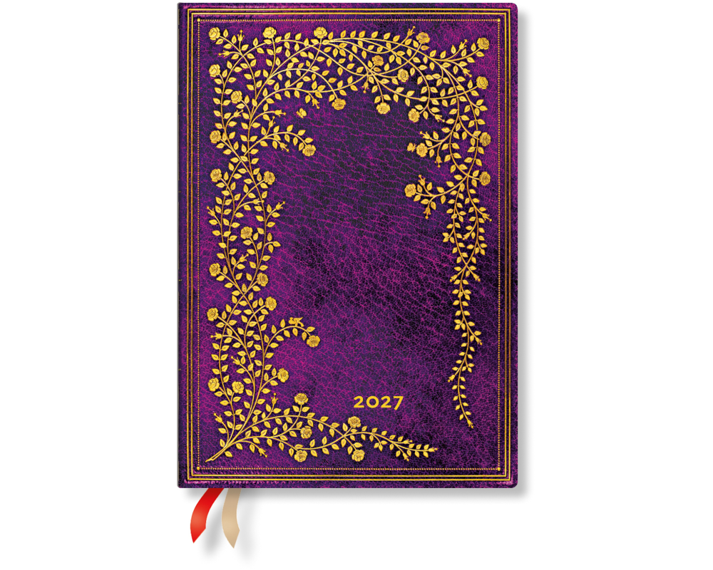 PAPERBLANKS Agenda New York Rose 2027 DD1775-3 1W/2S HOR Midi HC DE 13x18cm