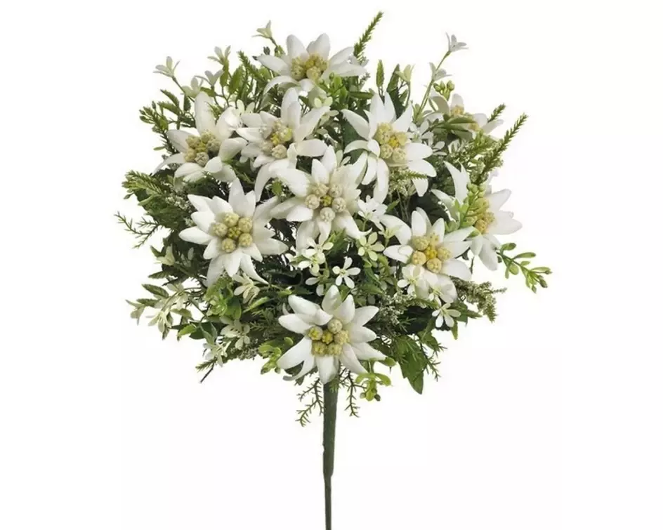 Dekomat AG Kunstblume Edelweiss-Strauss 29 cm