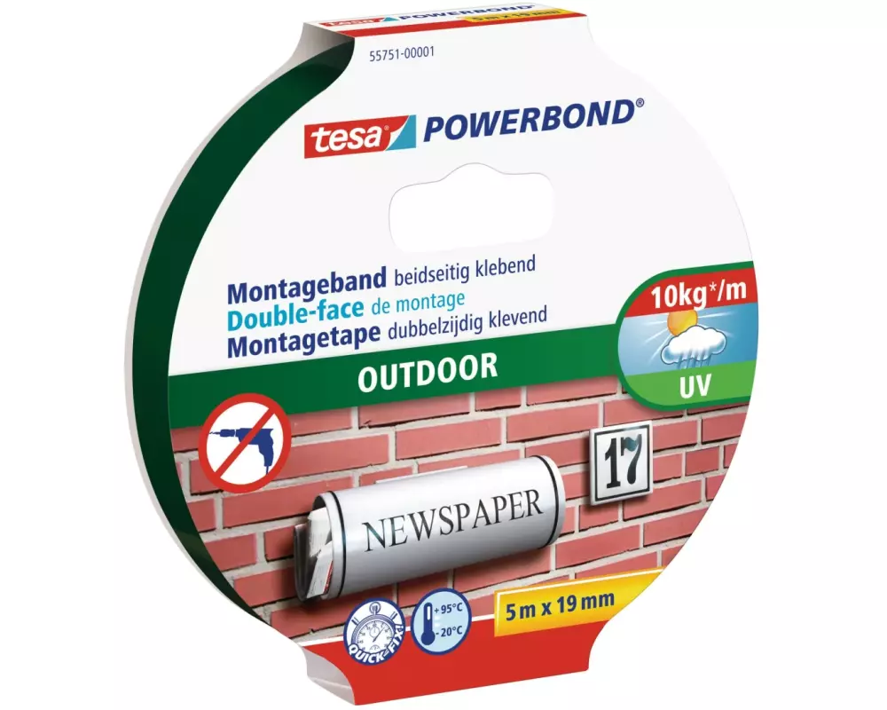 tesa Montageband Powerbond Outdoor 5 m x 19 mm