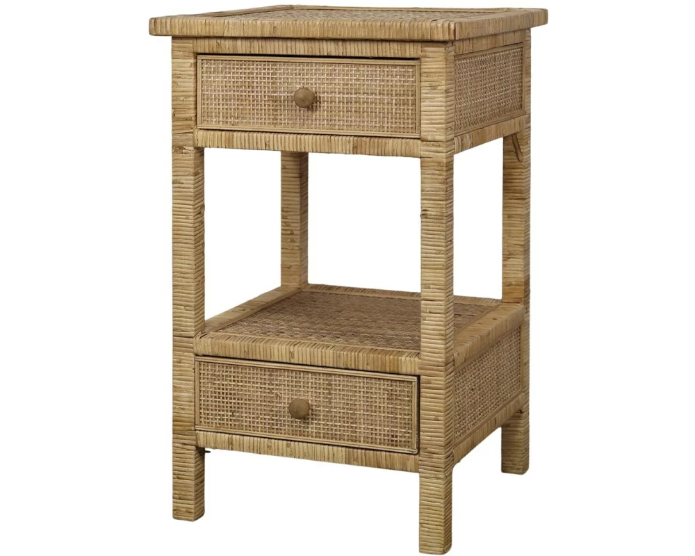 Chic Antique Nachttisch geflochten 40 x 66 cm, Braun