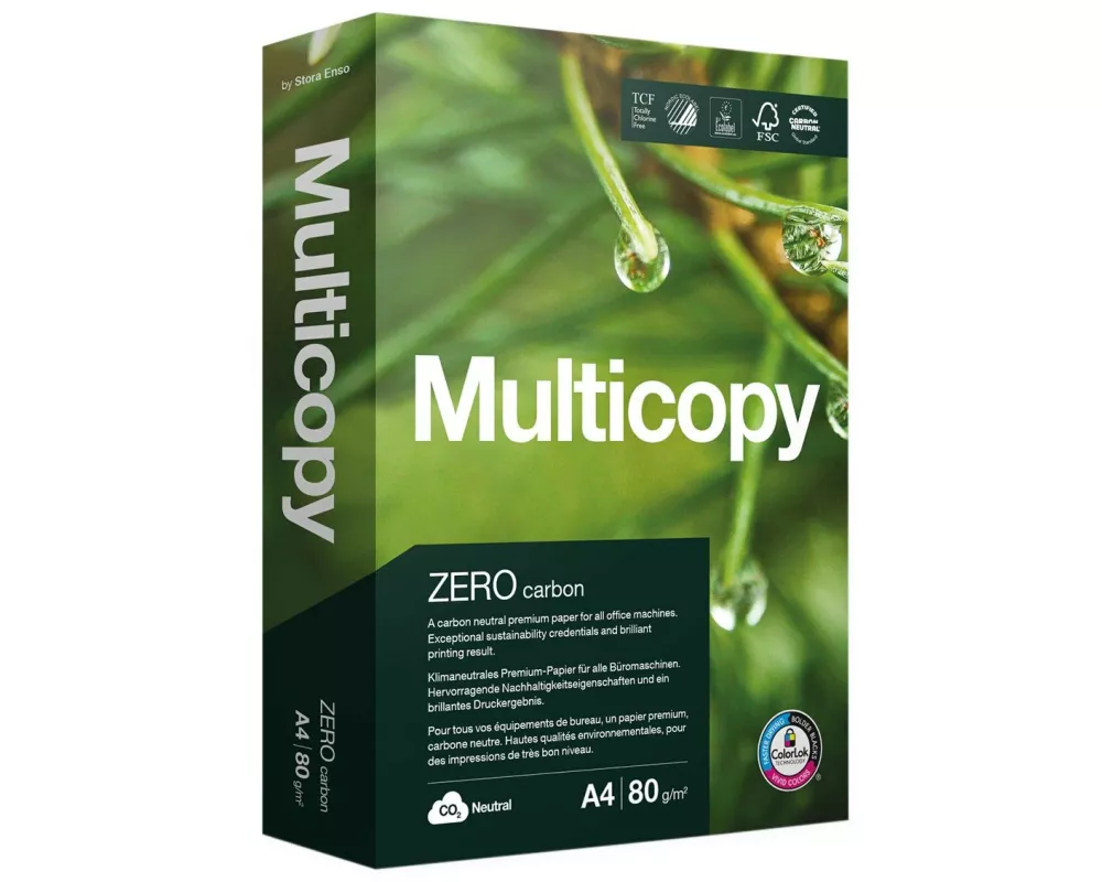 Multicopy Kopierpapier Zero A4, Weiss, 80 g/m², 2500 Blatt