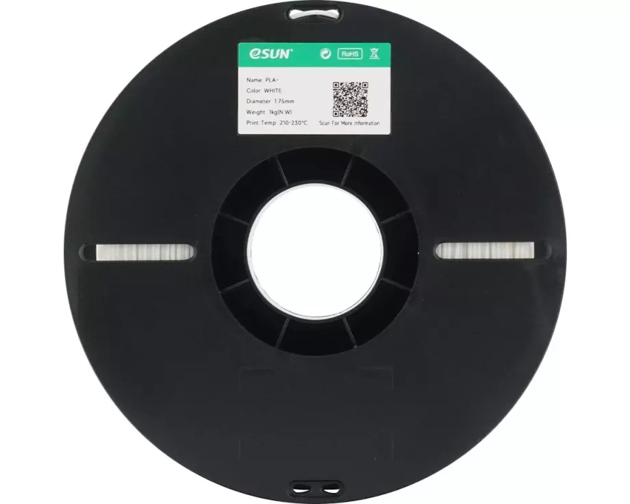 eSun Filament PLA+, Weiss 1.75 mm 1 kg