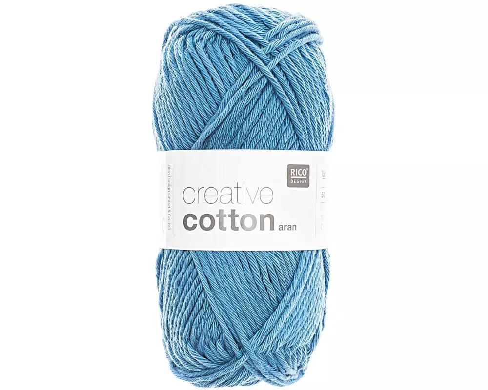 Rico Design Wolle Creative Cotton Aran 50 g, Blau