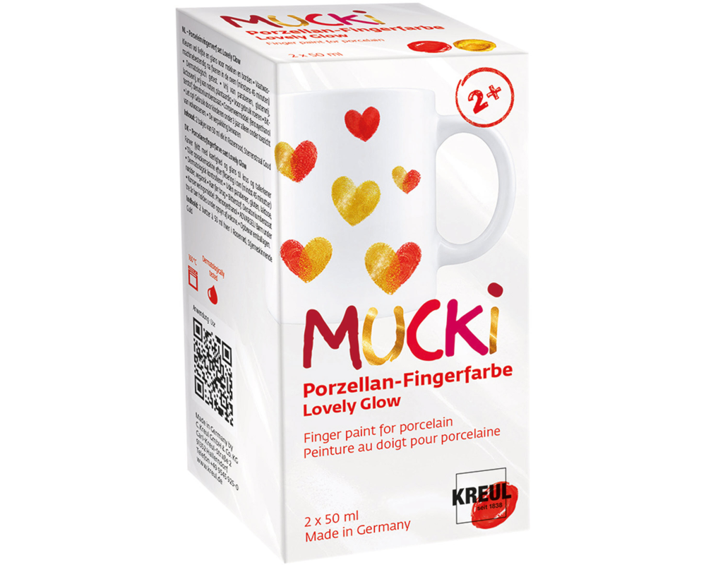KREUL Porzellan-Fingerfarbe Mucki KR-26323 Lovely Glow 2x50ml