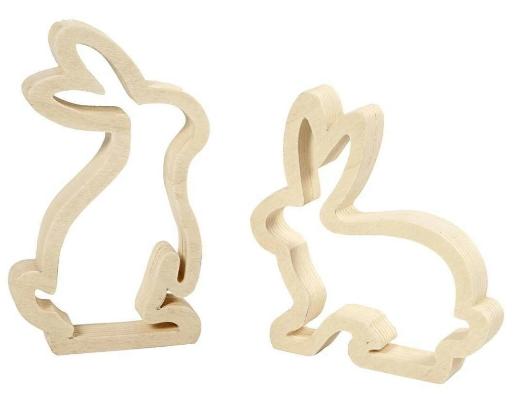 Creativ Company Holzhase Hellbraun, 2 Stück