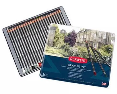 Derwent Graphitint Graphit-Zeichenstifte, wasserlöslich, 24-teilig