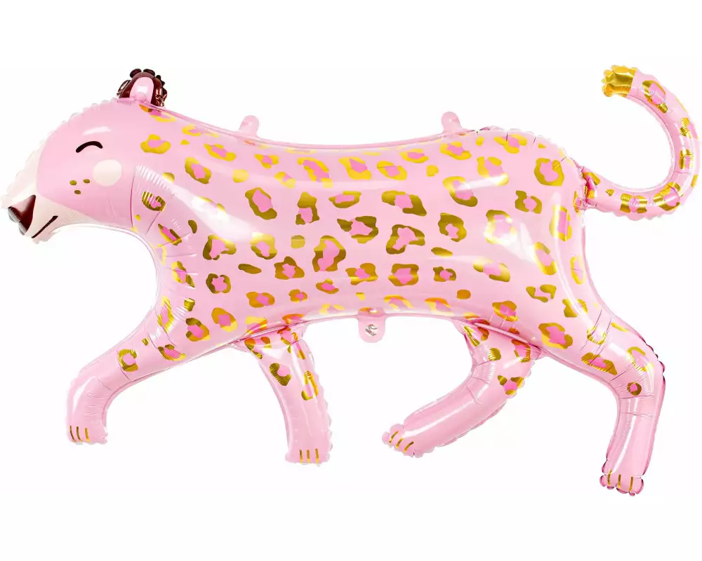 Partydeco Folienballon Leopard Gold/Rosa