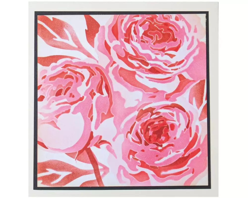 Sizzix Stempel Set Schablone Pfingstrosen 4er-Pack