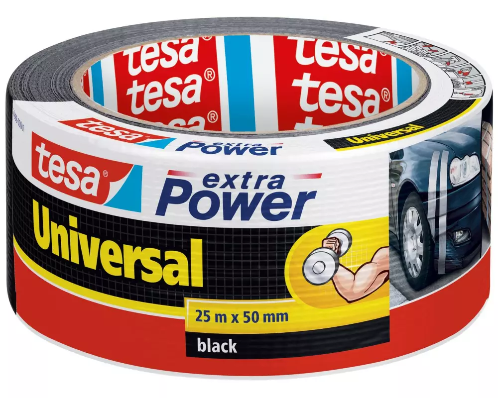 tesa Gewebeband extra Power Universal Schwarz - 25 m x 50 mm