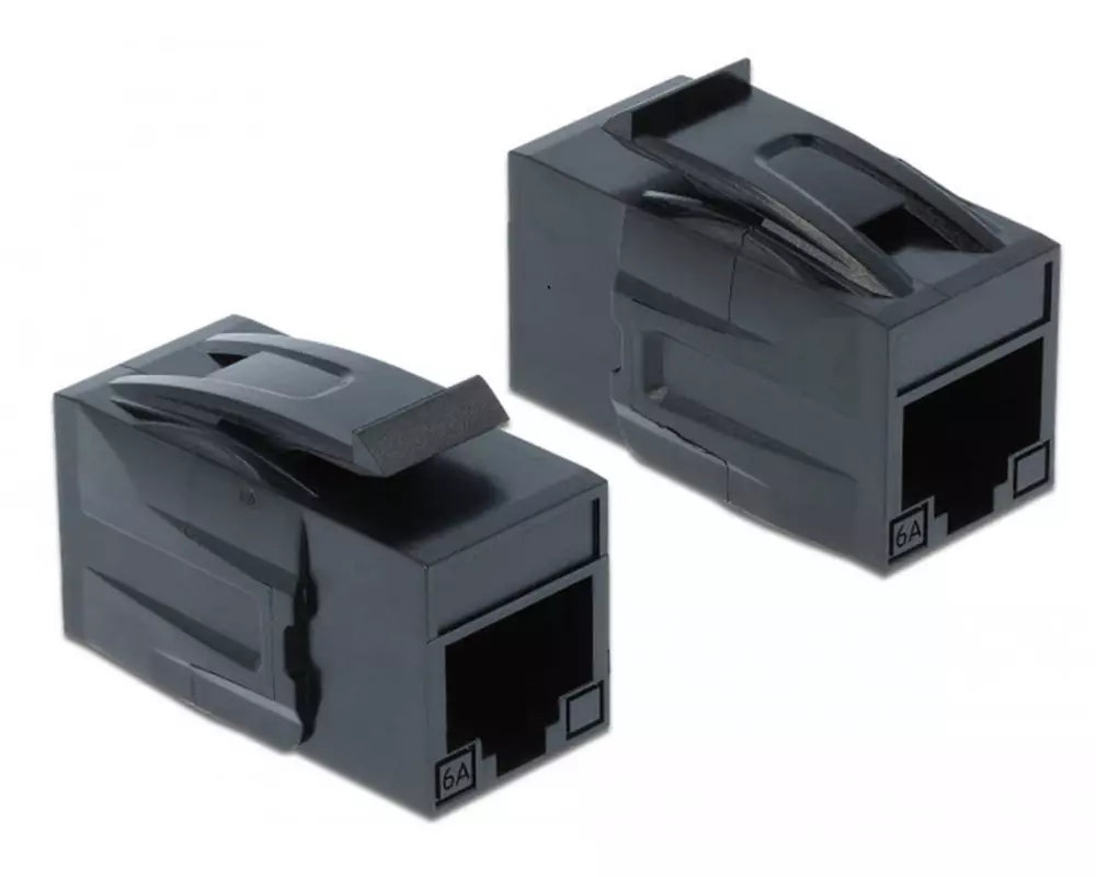 Delock Keystone-Modul RJ-45 - RJ-45, Cat.6A, UTP Schwarz