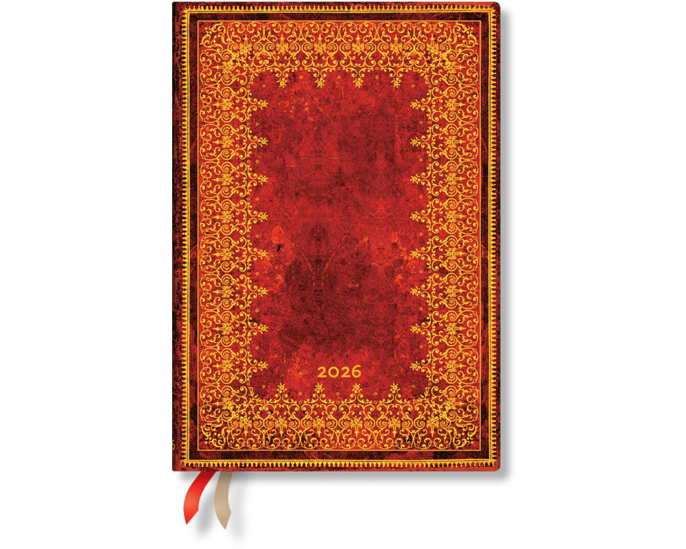 PAPERBLANKS Agenda Gold 2026 FD0683-2 1W/2S HOR Midi SC DE 13x18cm