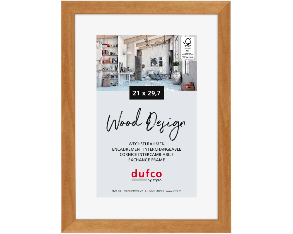 DUFCO Holz-Bilderrahmen 21x29.7cm 1610.80599 Toronto Kirschbaum