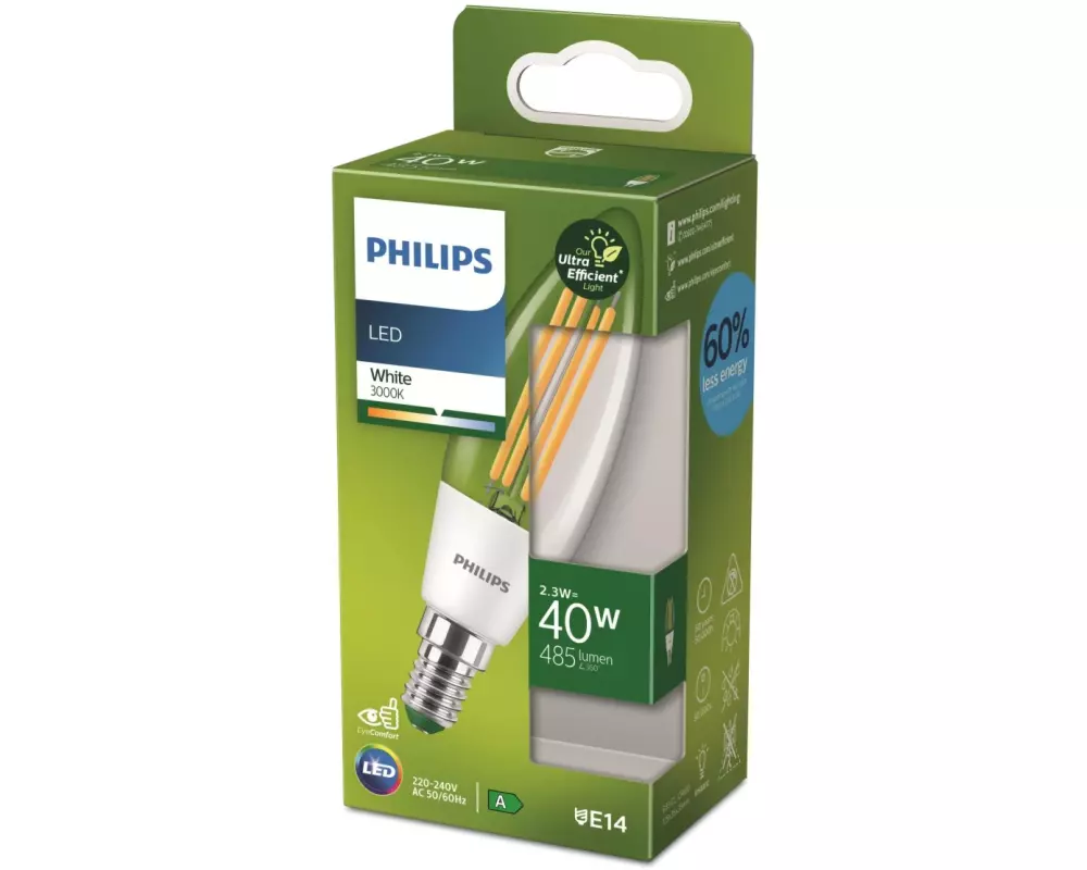 Philips Lampe 2.3W (40W) E14, Warmweiss