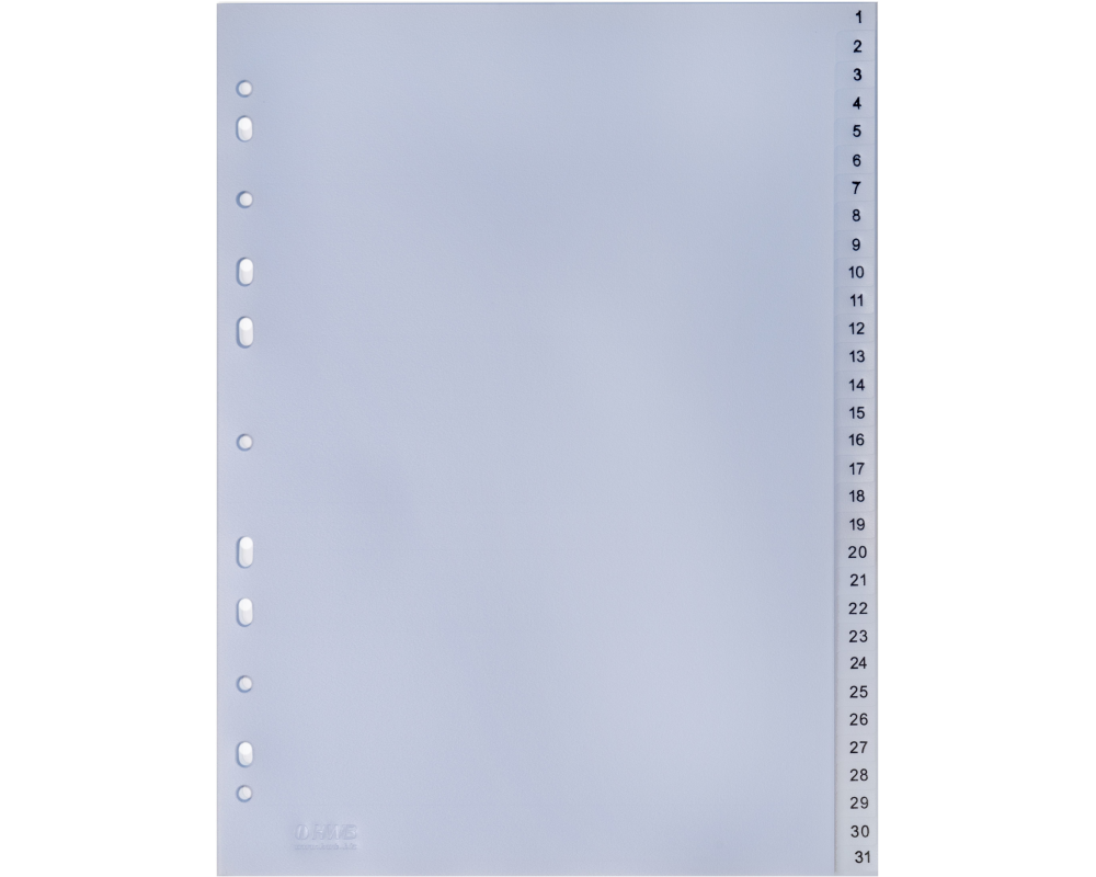 HWB Kunststoff-Register 1-31 3604.49 transparent A4