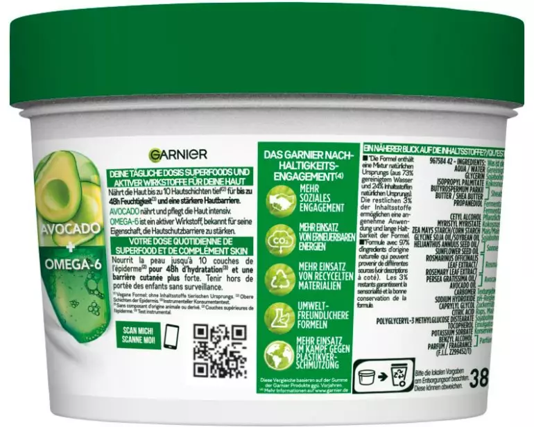 Garnier Body Superfood Creme Avocado & Omega-6 380 ml1 Stück