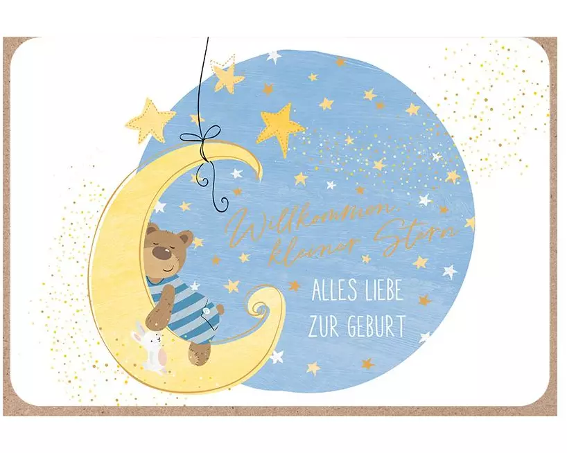 ABC Glückwunschkarte Alles liebe zur Geburt B6