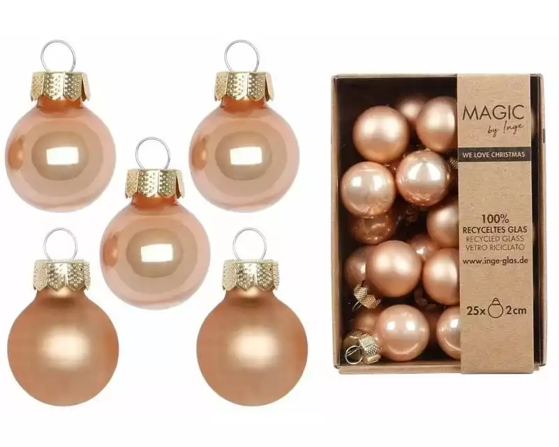 INGES CHRISTMAS DECOR Weihnachtskugel Golden Sesame 25 Stück, Goldbraun