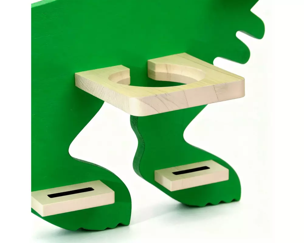 relaxdays Toniebox-Regal Dinosaurier, MDF / Holz, Grün / Hellbraun