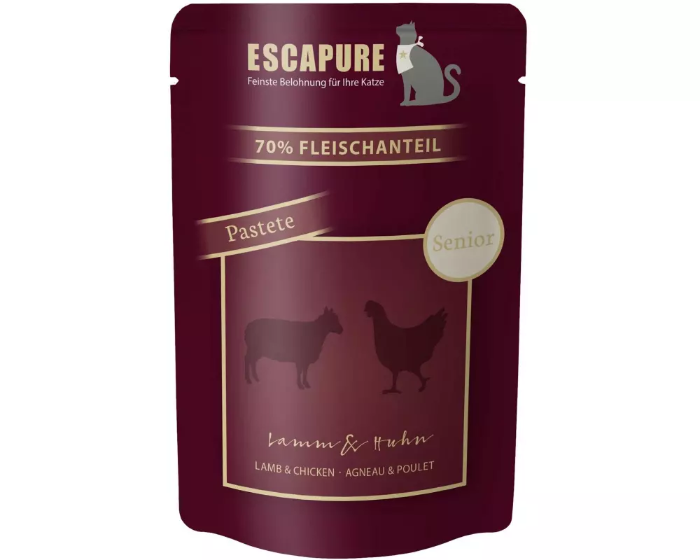 Escapure Nassfutter Pouch Senior Lamm & Huhn, 100 g