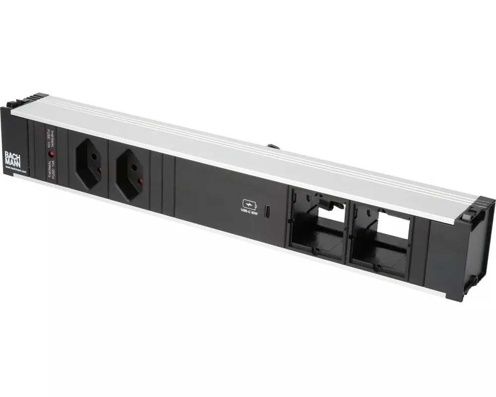 Bachmann Einbausteckerleiste CONI, 2x T13, 1x USB C, 2x Custom leer