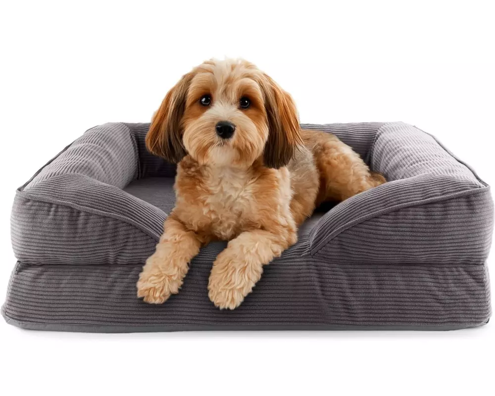 Lumaland Hundebett Indoor Cord S Grau