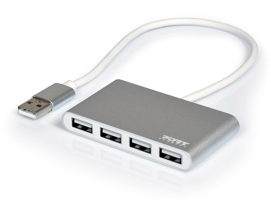 PORT USB Hub 4-ports USB 2.0 900120 Grey/White