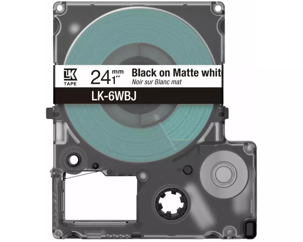 EPSON Matte Tape, White/Black , 24mm, 8m, LK-6WBJ