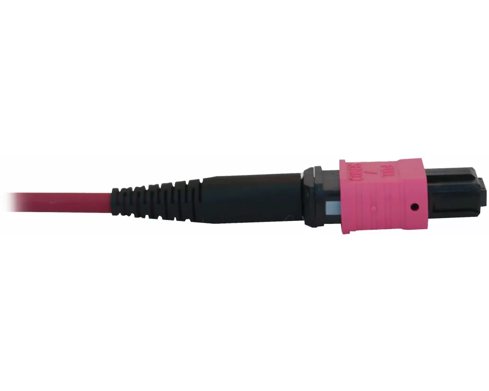 EATON TRIPPLITE 40/100G, Multimode, 50/125, OM4, Optic Cable, 12F, MTP/MPO-PC to 4x Duplex, LC/PC, F/M, LSZH, Magenta, 1m 3.3ft.