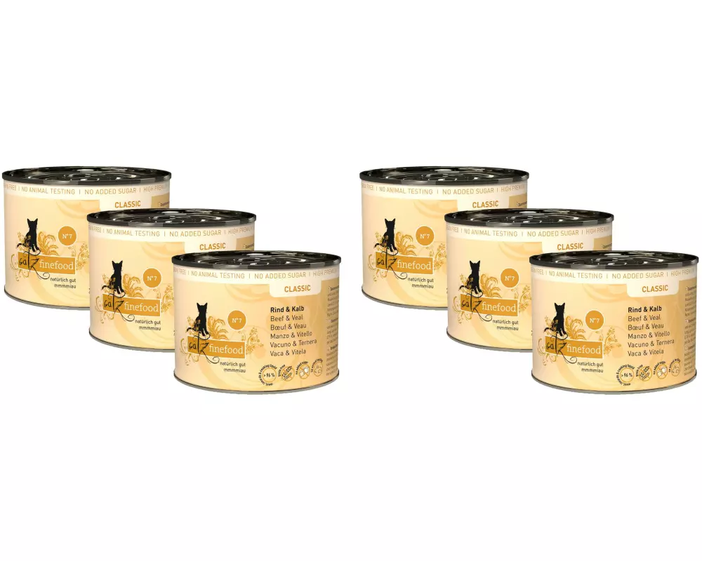 catz finefood Nassfutter No.07 Rind & Kalb, 6 x 200 g