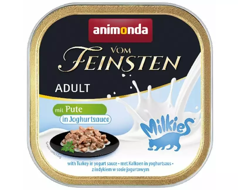 animonda Nassfutter Vom Feinsten Milkies Pute in Joghurtsauce, 100 g