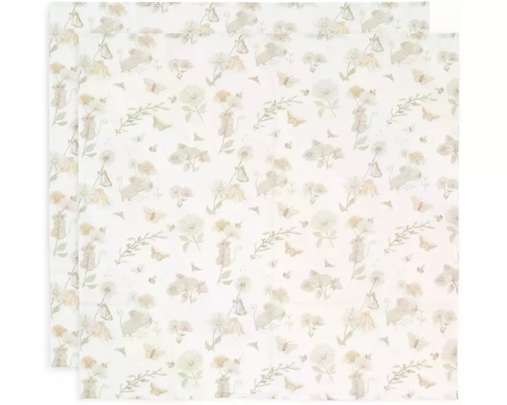 Jollein Mulltuch Hydrophil 2er Set Dreamy Mouse 70 x 70 cm