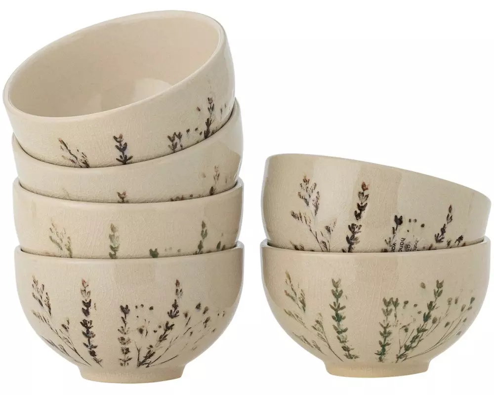 Bloomingville Schale Bea, Steingut, Natur, 6 Stück