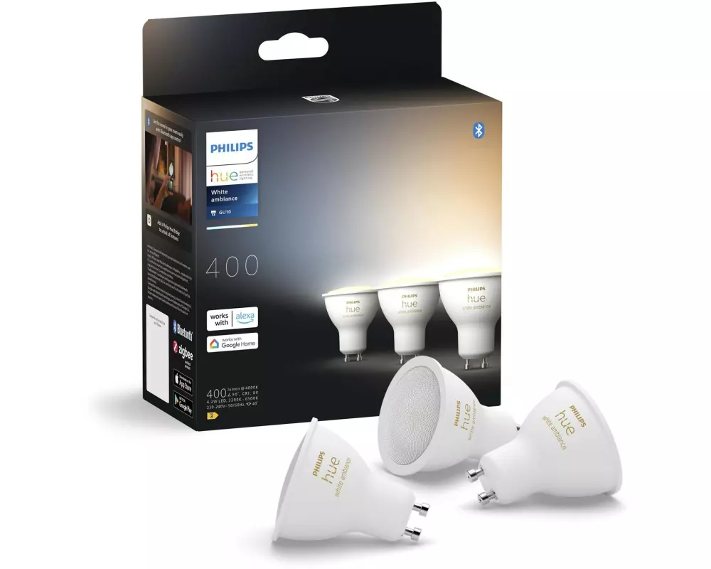 Philips Hue White Ambiance GU10 Dreierpack