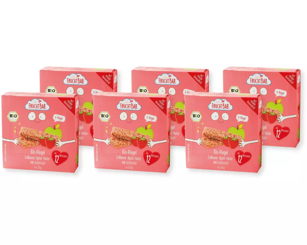 Fruchtbar Riegel Erdbeere, Apfel, Hafer 6 x (6 x 23g)