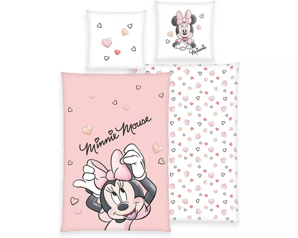 Herding Kinder Bettwäschegarnitur Minnie Mouse, 65/100+160/210 cm