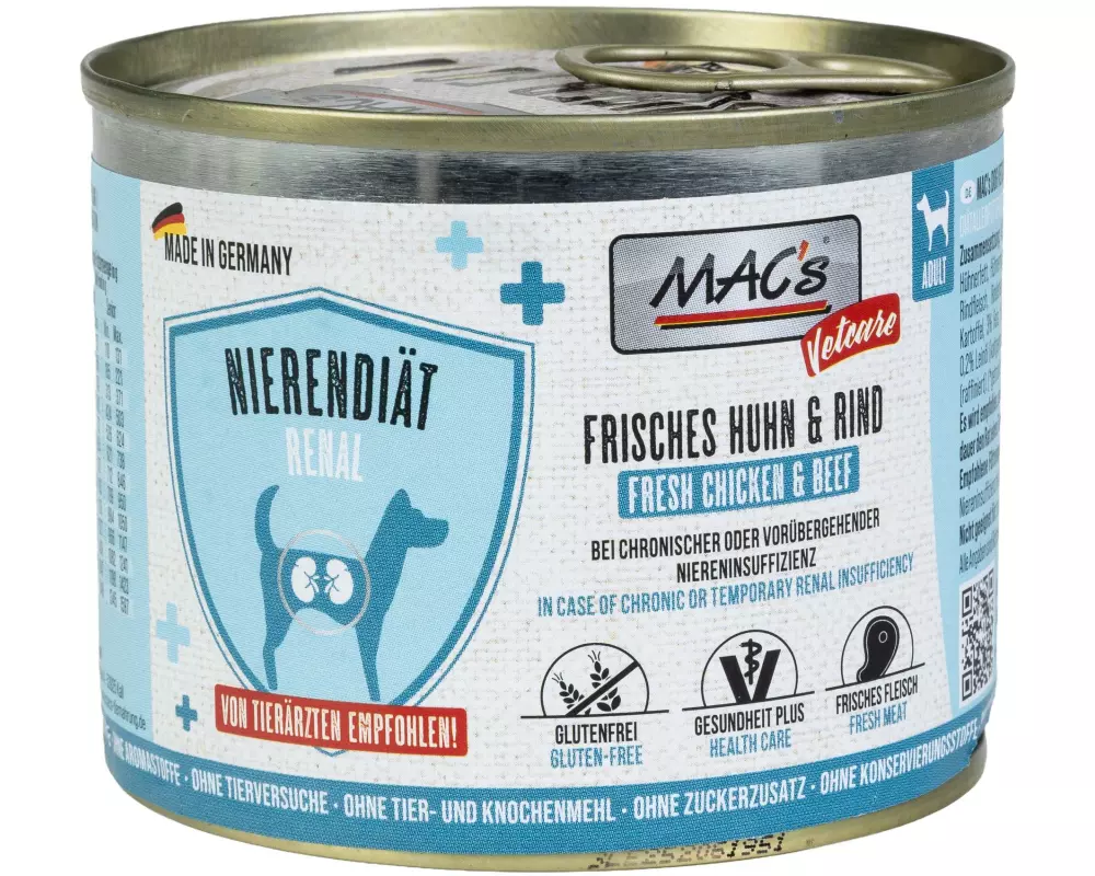 MAC's Vetcare Nassfutter Nierendiät Huhn und Rind 200 g
