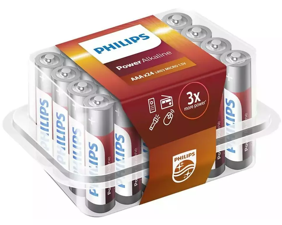 Philips Batterie Power Alkaline AAA , 24 Stück
