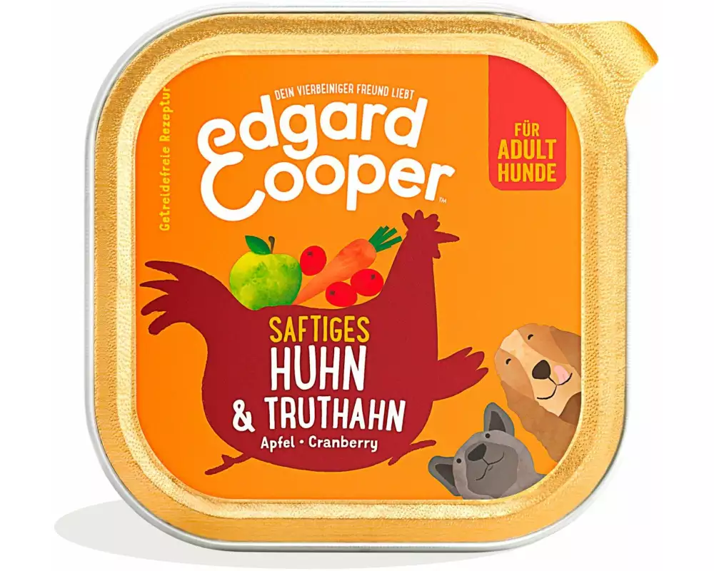 Edgard & Cooper Nassfutter Adult Huhn + Truthahn, 11 x 150 g