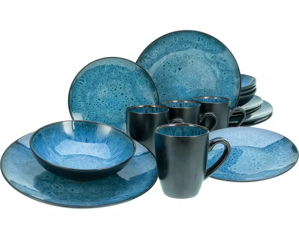 creaTable Teller-Set Blau/Schwarz