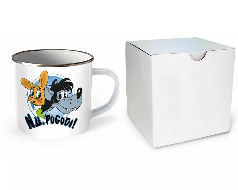 Trötsch Tasse Hase & Wolf Nu pogodi Nu pagadi Emaillebecher