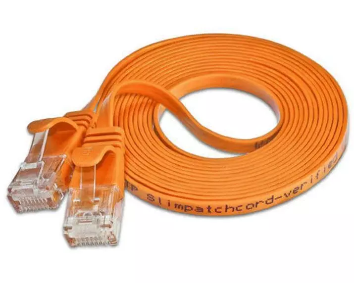 SLIM Slimpatchkabel RJ-45 - RJ-45, Cat 6, UTP, 0.1 m, Orange