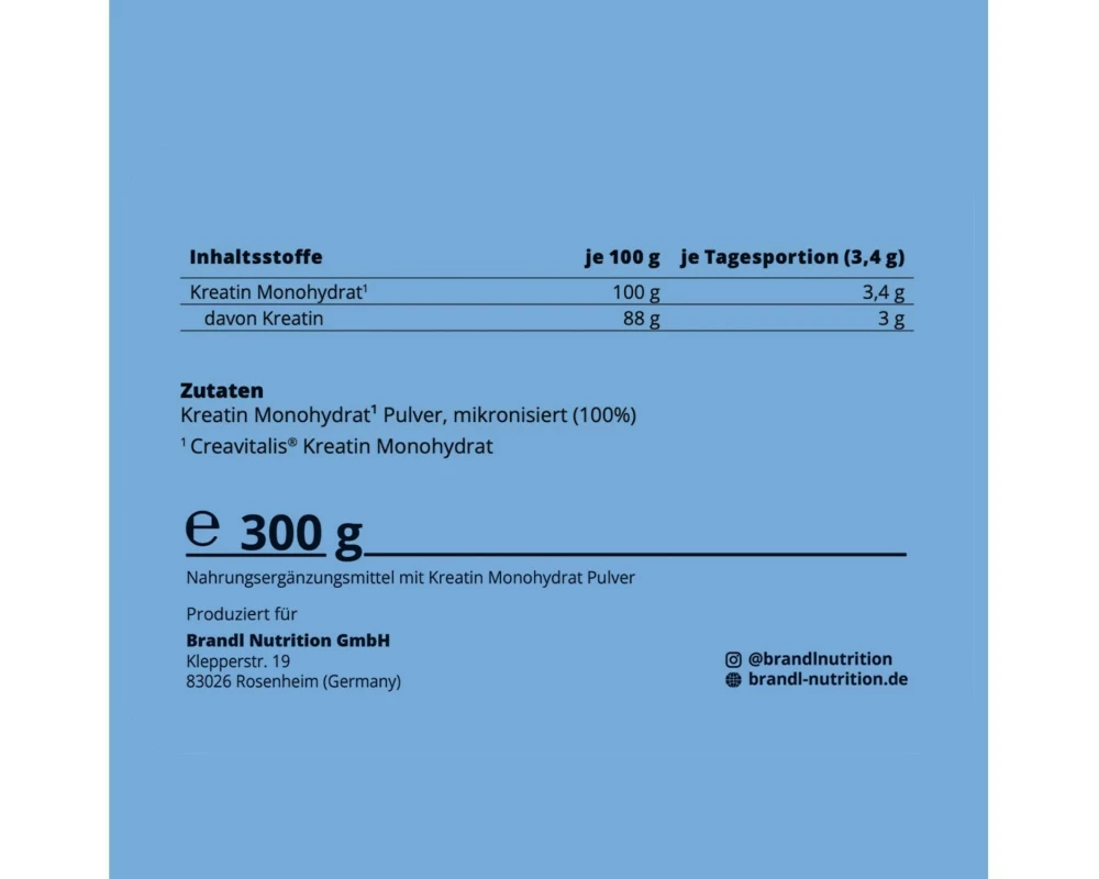 Brandl-Nutrition Kreatin Monohydrat Creavitalis 300g